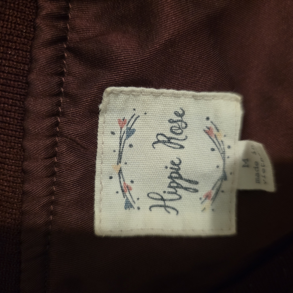 Hippie Rose Maroon Bomber Jacket with Gold Hardware - Picture 2 of 3
